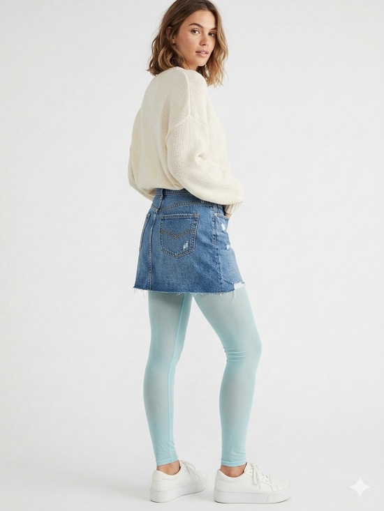 Free People Accessories - Free People Light Blue Sheer leggings